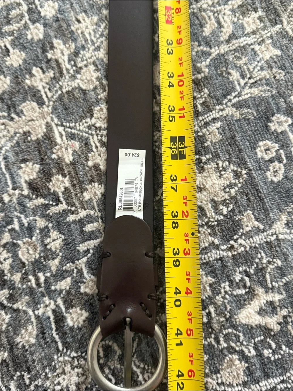 Women’s Ralph Lauren Round Buckle Genuine Leather Belt Large New